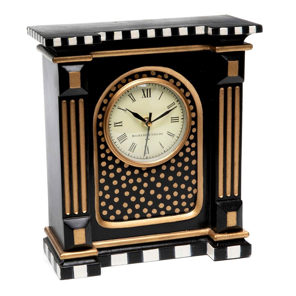 Brand New Mackenzie-Childs Courtly Check Mantel Clock